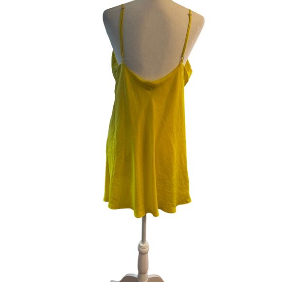 DANCE & MARVEL Lemon Yellow Slip Dress with Slight Cowl Neck in Sz Med - Picture 3 of 6